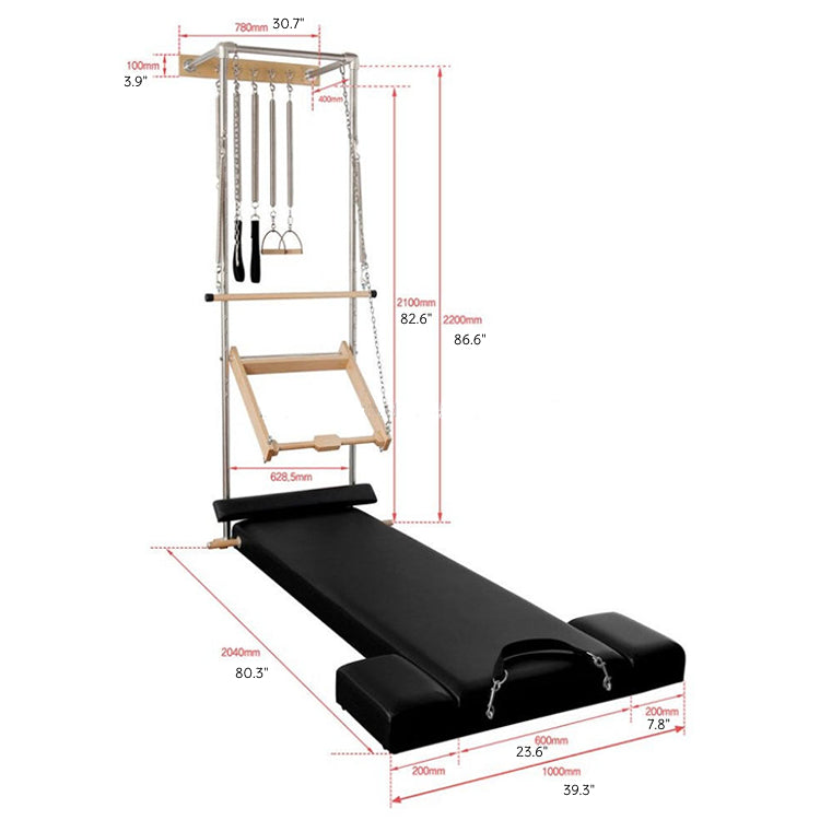 Pilates Cadillac Wall Unit with Platform Mat - Springboard Tower