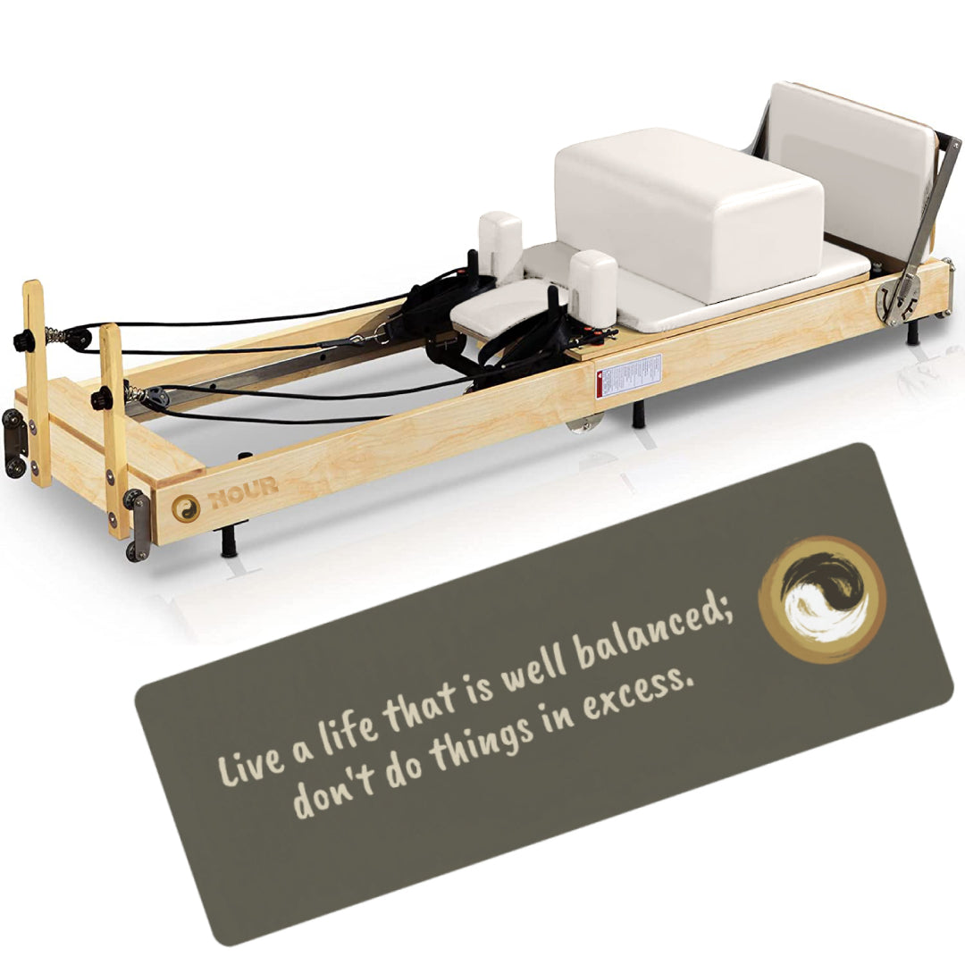 Pilates Reformer Machine Rubber Wood Pilates Bed Exercise Strength Training  F 