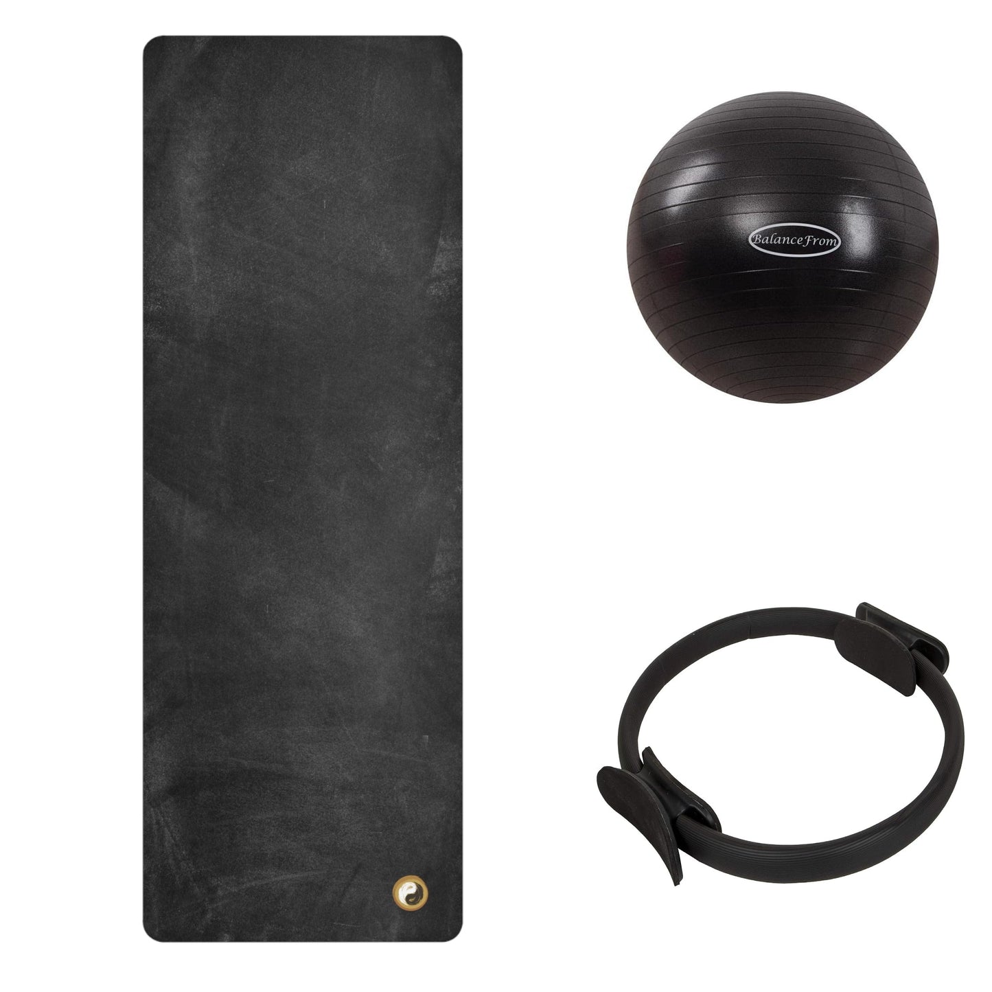 Studio Pilates Accessories Bundle -  PersonalHour Rubber Yoga Mat + Pilates Ring + Pilates Ball