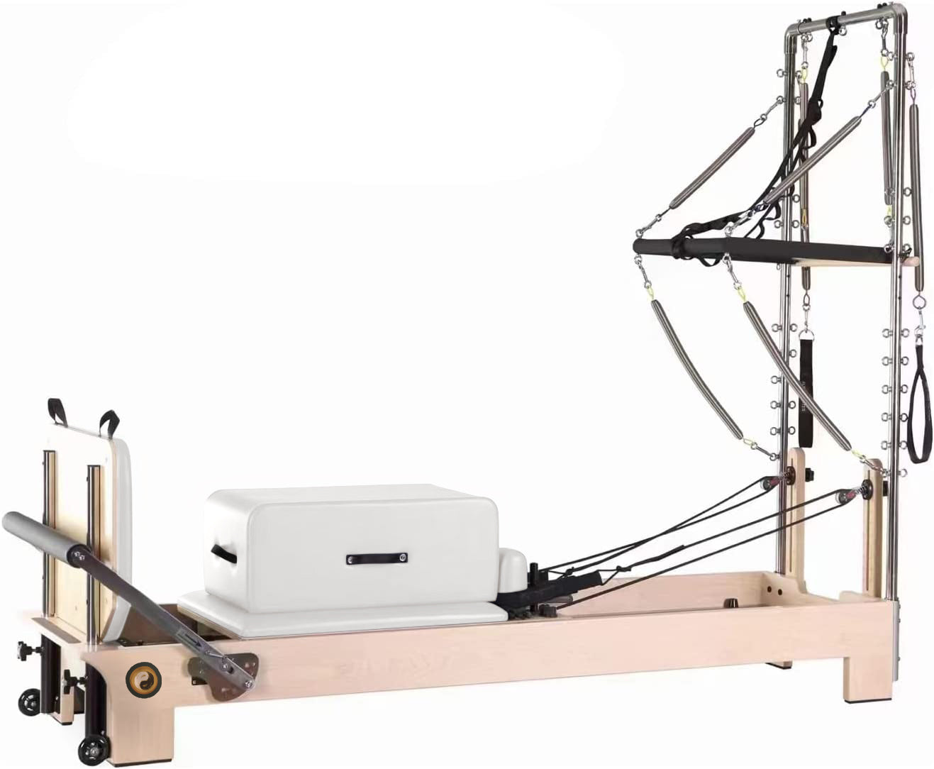 Half Trapeze Wood Pilates Reformer - Maple Wood Ivory