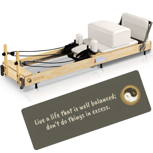 Foldable Pilates Reformer Wood White Bed - Nour Advanced