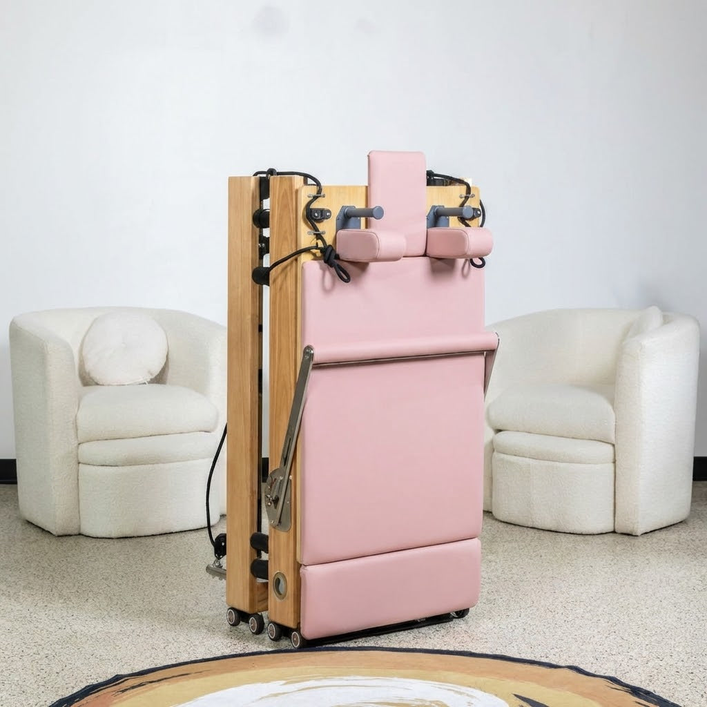 Zous Pro - Foldable Pilates Reformer -Pink Showroom
